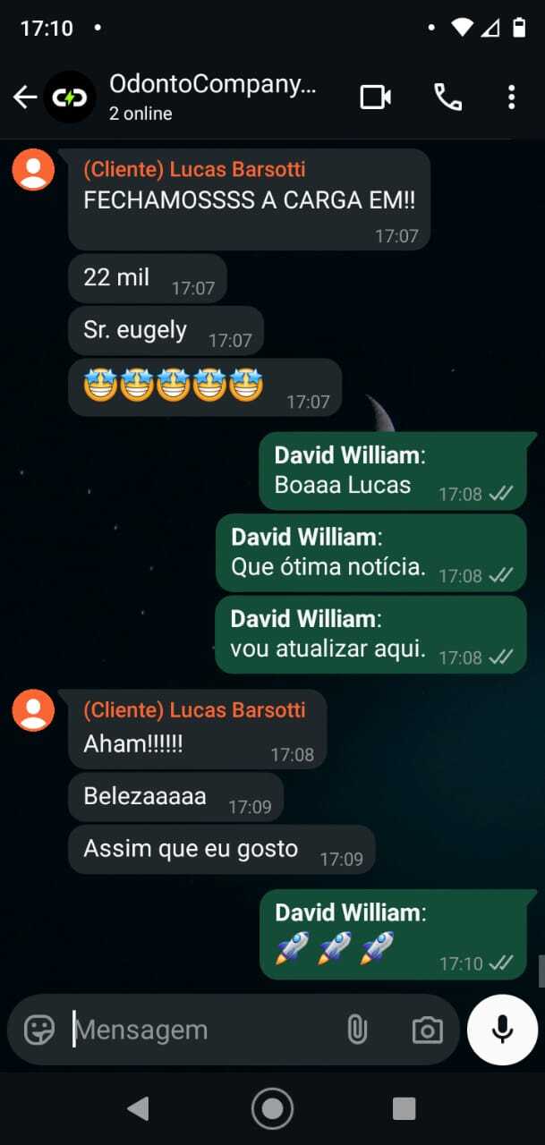 Relato de cliente sobre resultados