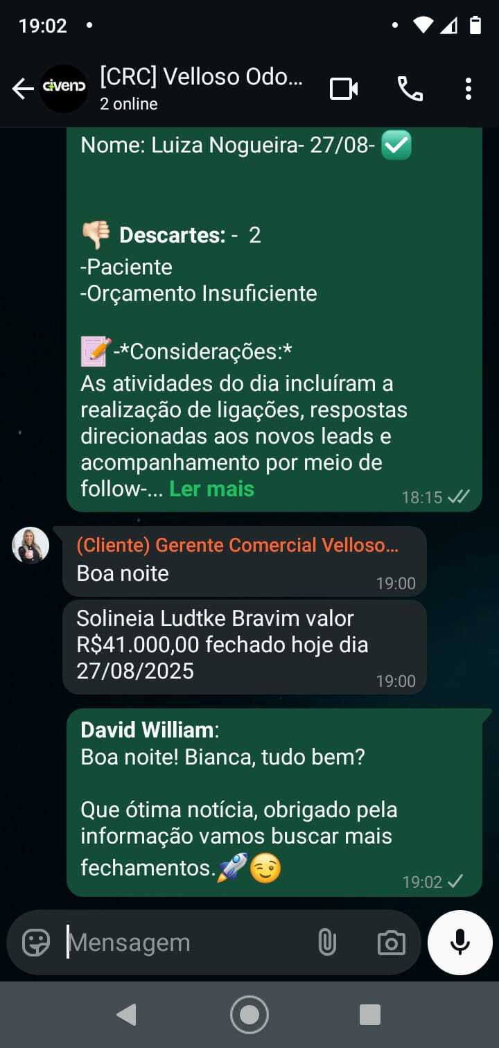 Relato de acompanhamento comercial